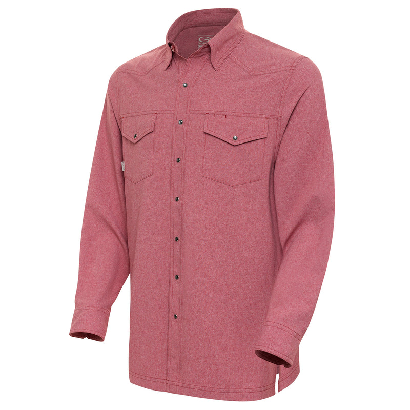 Cargue la imagen en el visor de la galería, Crimson Pearl Snap Shirt | Long Sleeve - GameGuard
