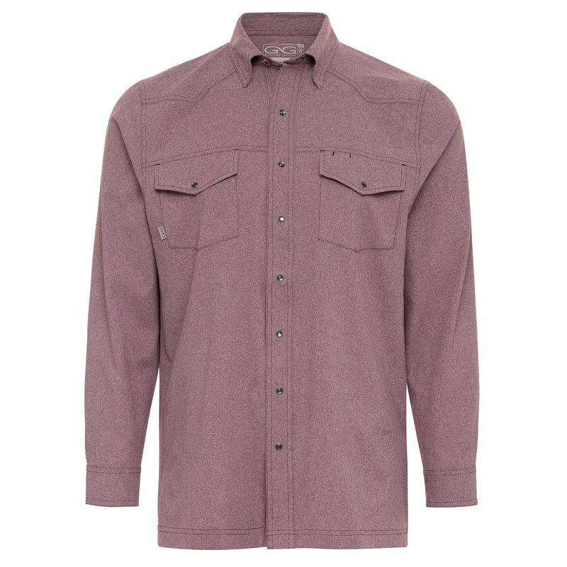 Load image into Gallery viewer, Maroon Pearl Snap Shirt | Long Sleeve - GameGuard
