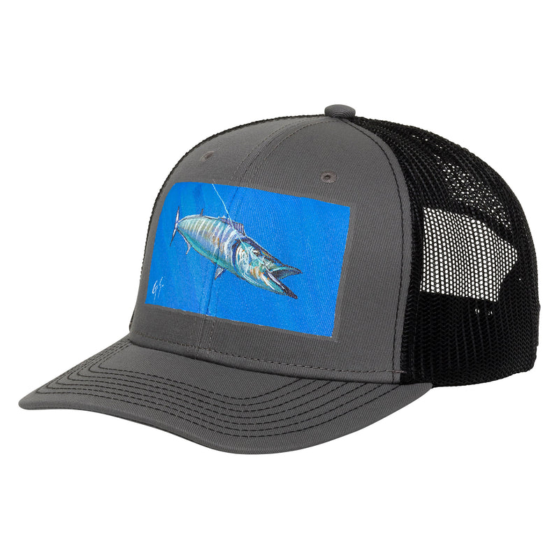 Load image into Gallery viewer, hand painted gunmetal cap with caviar meshback
