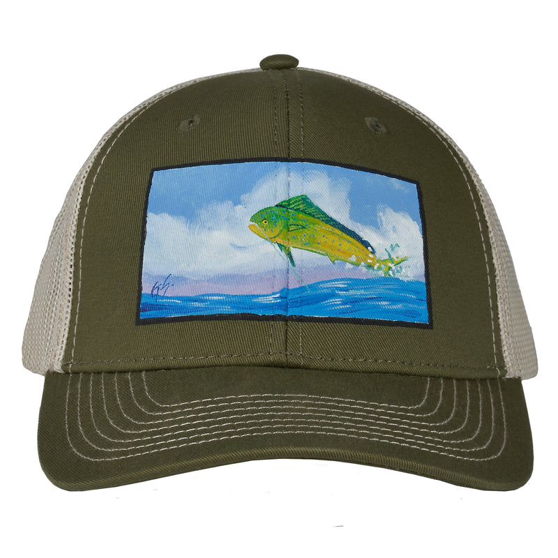 Load image into Gallery viewer, MeshBack Cap - Olive Cap | Stone MeshBack
