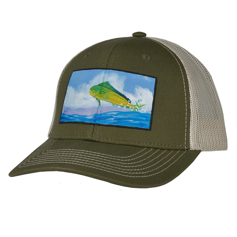 Load image into Gallery viewer, MeshBack Cap - Olive Cap | Stone MeshBack
